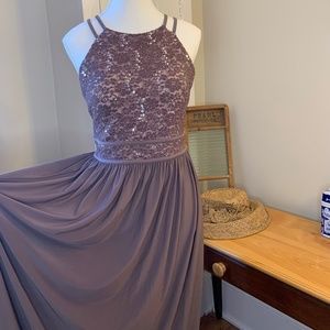 Laura Evening Gown With Lace Top